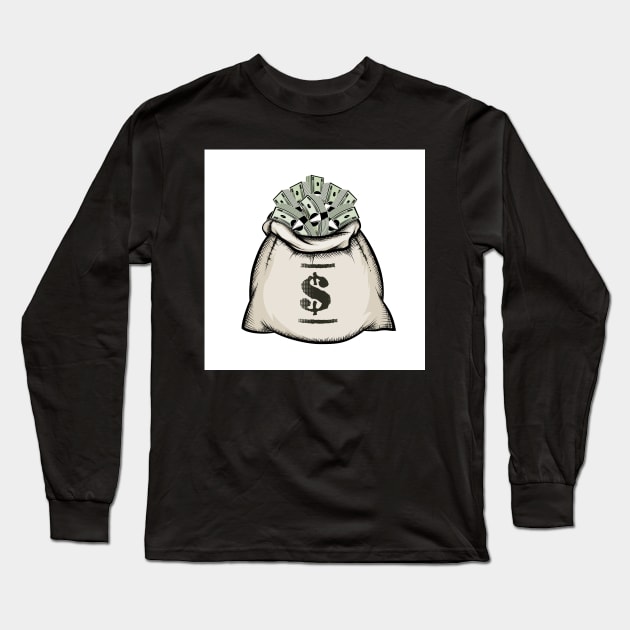 Money Bag Long Sleeve T-Shirt by devaleta